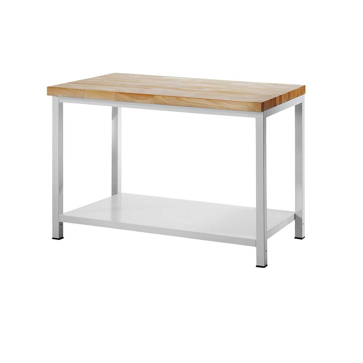 Banc de lucru, cu cadru – RAU, 1 poliță din tablă de oțel, adâncime 700 mm, lățime 1250 mm-0
