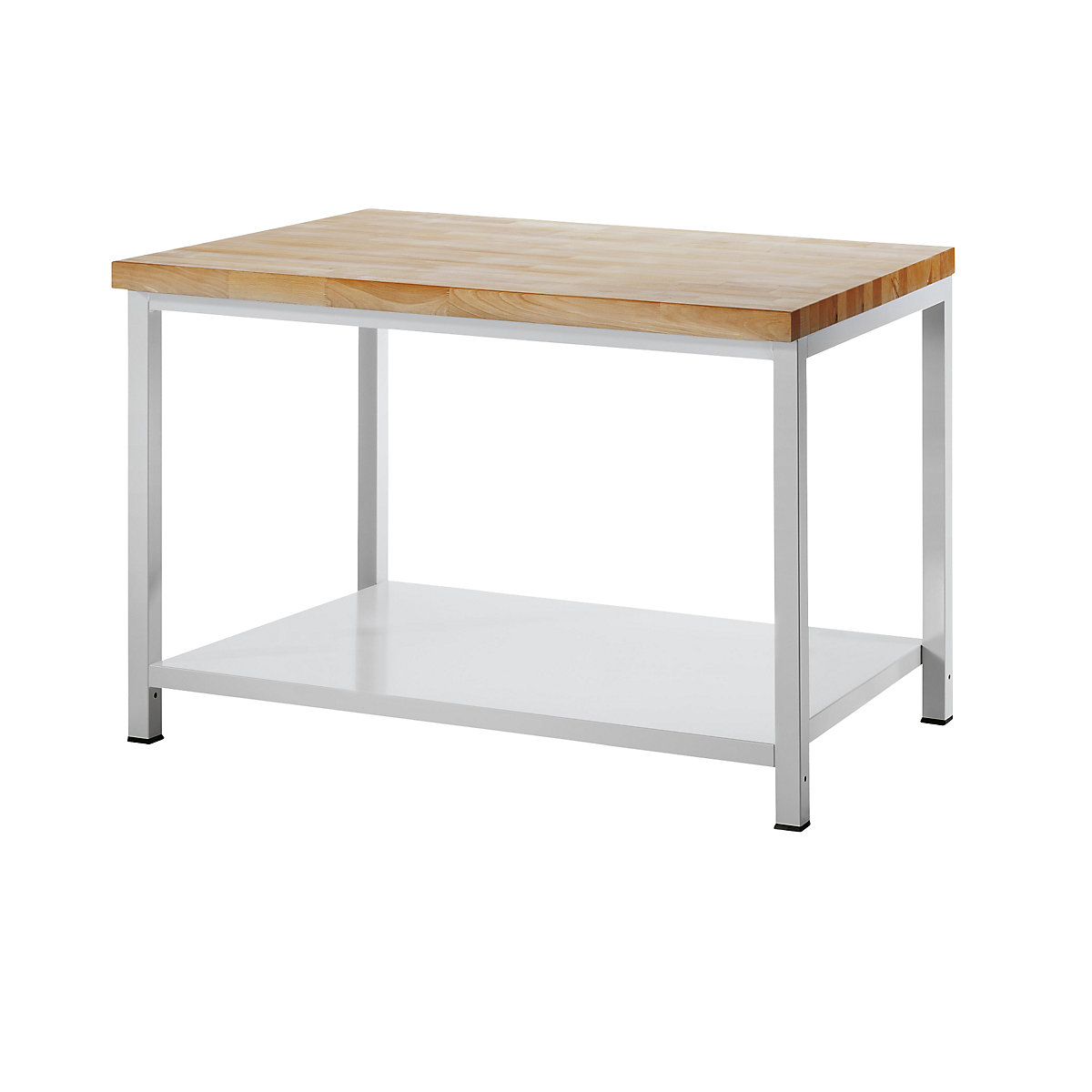 Banc de lucru, cu cadru – RAU, 1 poliță din tablă de oțel, adâncime 900 mm, lățime 1250 mm-0
