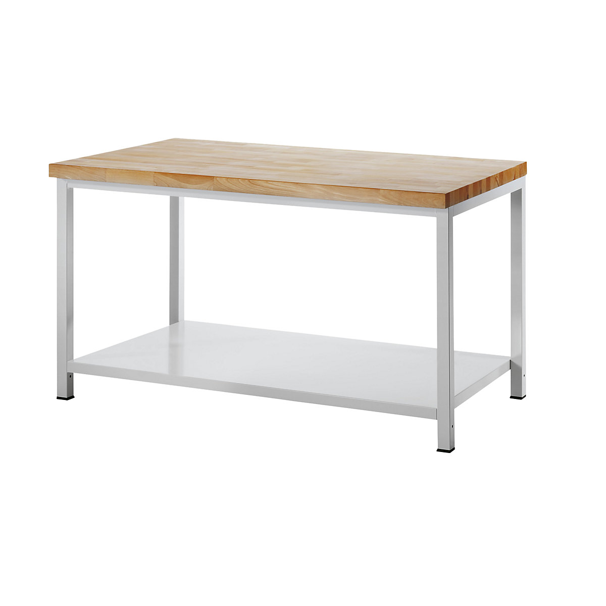 Banc de lucru, cu cadru – RAU, 1 poliță din tablă de oțel, adâncime 900 mm, lățime 1500 mm-0