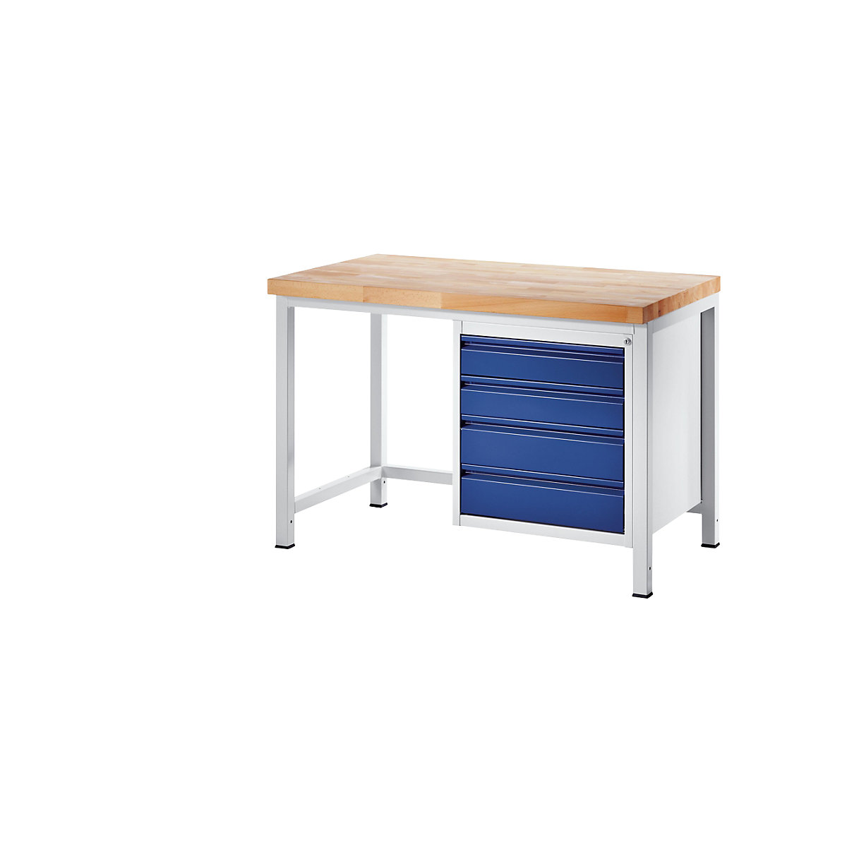 Banc de lucru, cu cadru – RAU, 4 sertare mărimea L, adâncime 700 mm, lățime 1250 mm-0