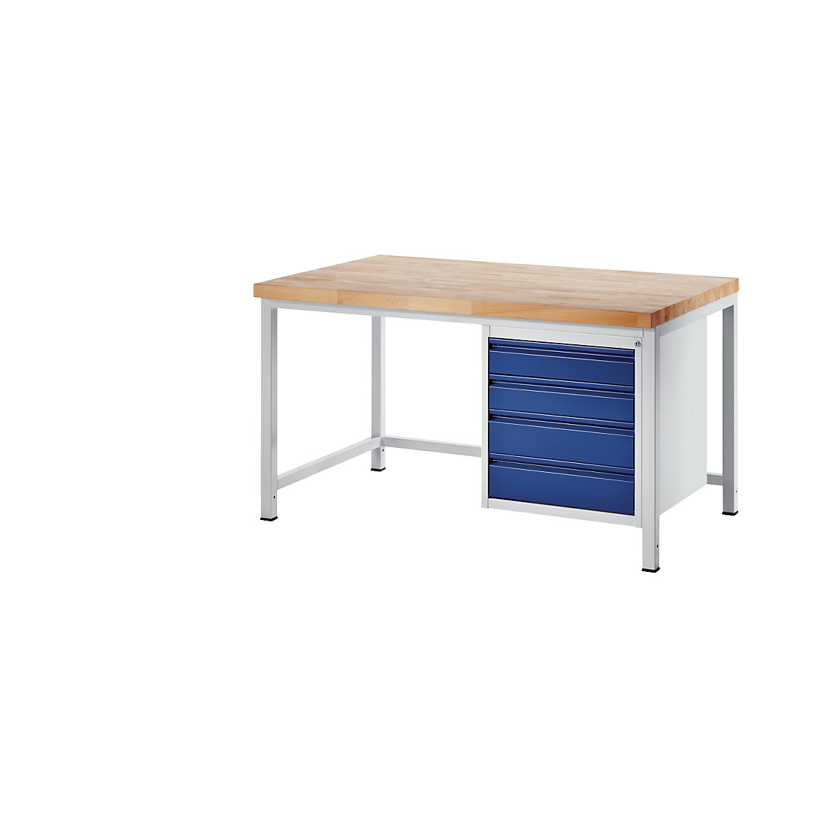 Banc de lucru, cu cadru – RAU, 4 sertare mărimea L, adâncime 900 mm, lățime 1500 mm-0