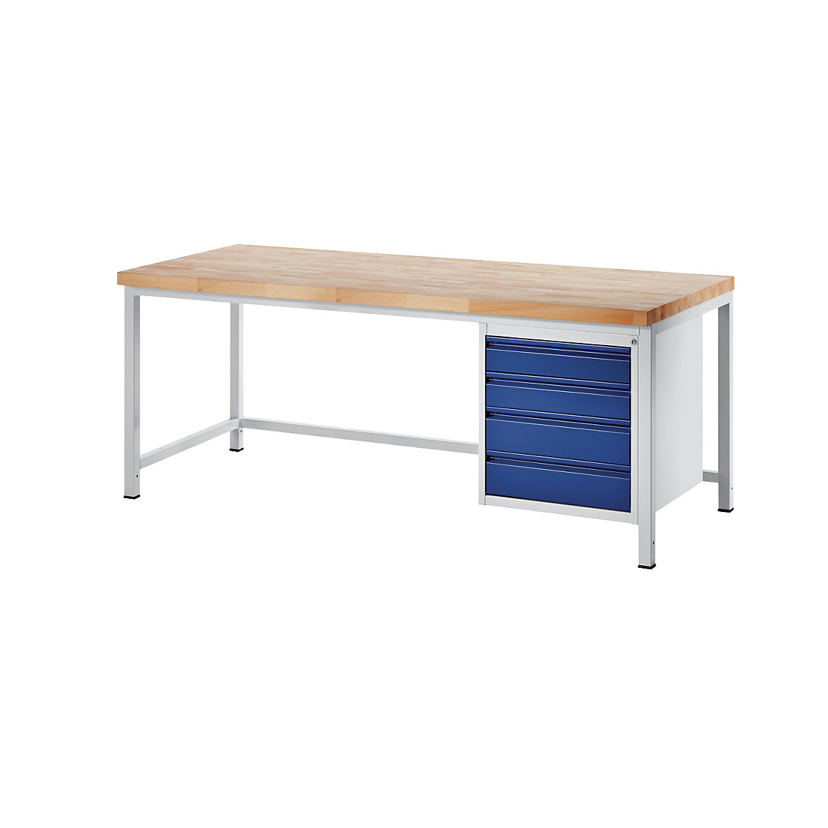 Banc de lucru, cu cadru – RAU, 4 sertare mărimea L, adâncime 900 mm, lățime 2000 mm-0