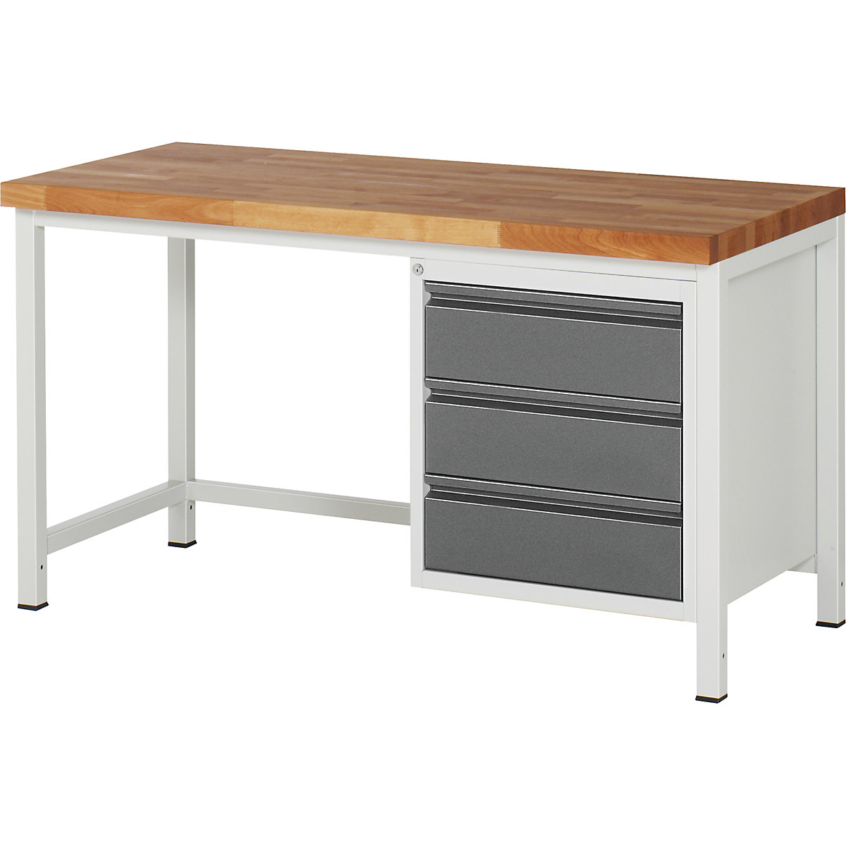 Banc de lucru, cu cadru – RAU, 3 sertare, lățime blat 1500 mm, antracit metalizat-0