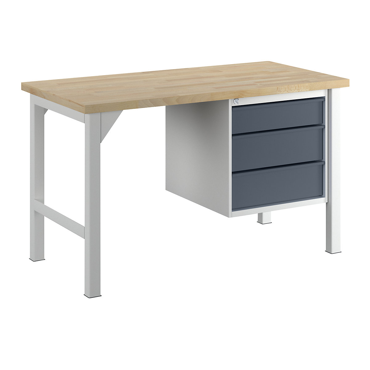 Banc de lucru, lățime 1500 mm, 3 sertare, 1 x 125 / 2 x 175 mm, gri deschis/gri antracit-0