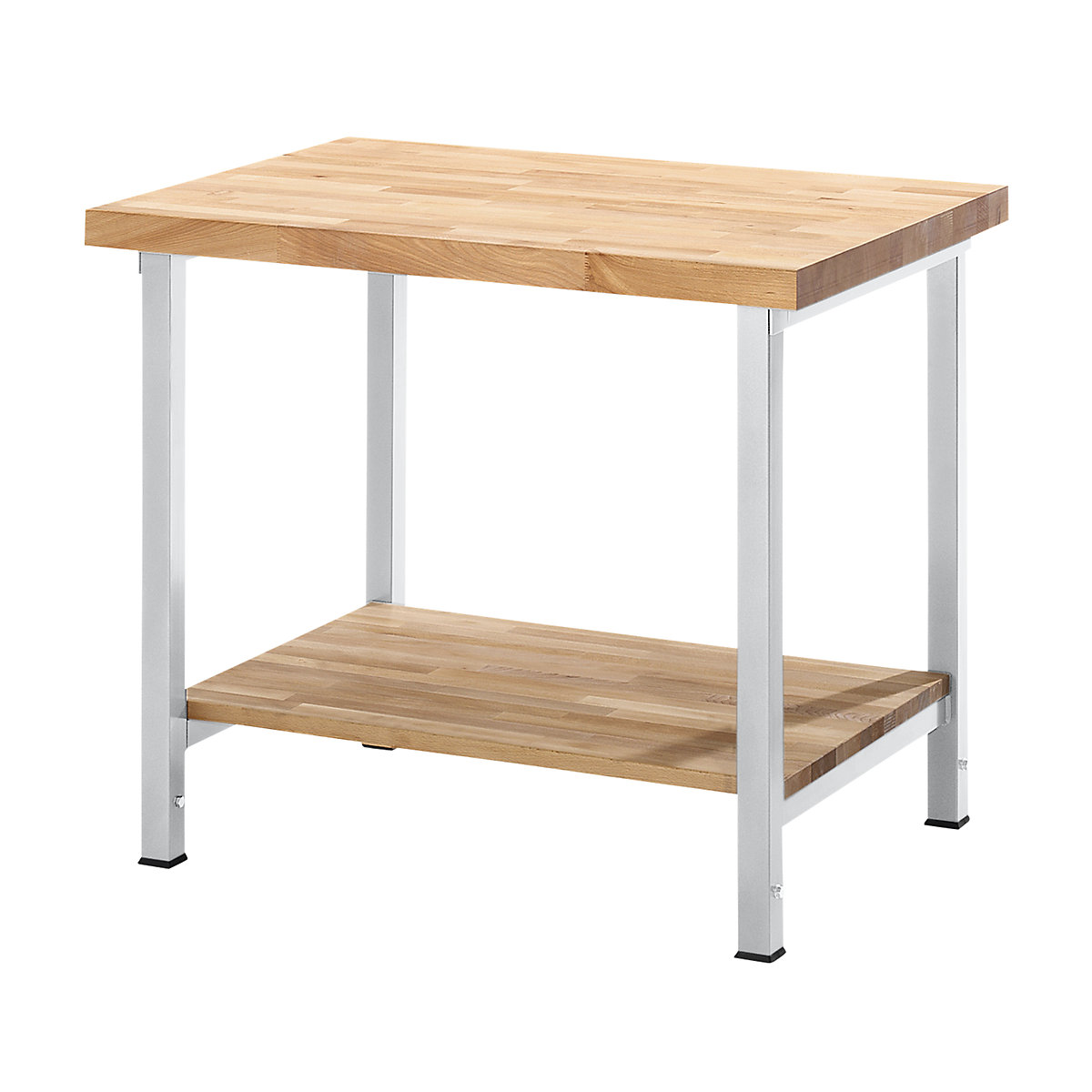Banc de lucru reglabil pe înălțime, cu cadru – eurokraft pro, 1 poliță, lățime 1250 mm, cadru gri deschis-0