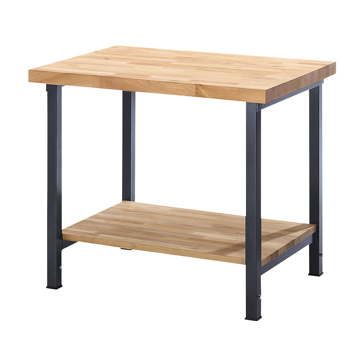 Banc de lucru reglabil pe înălțime, cu cadru – eurokraft pro, 1 poliță, lățime 2000 mm, cadru antracit metalizat-0
