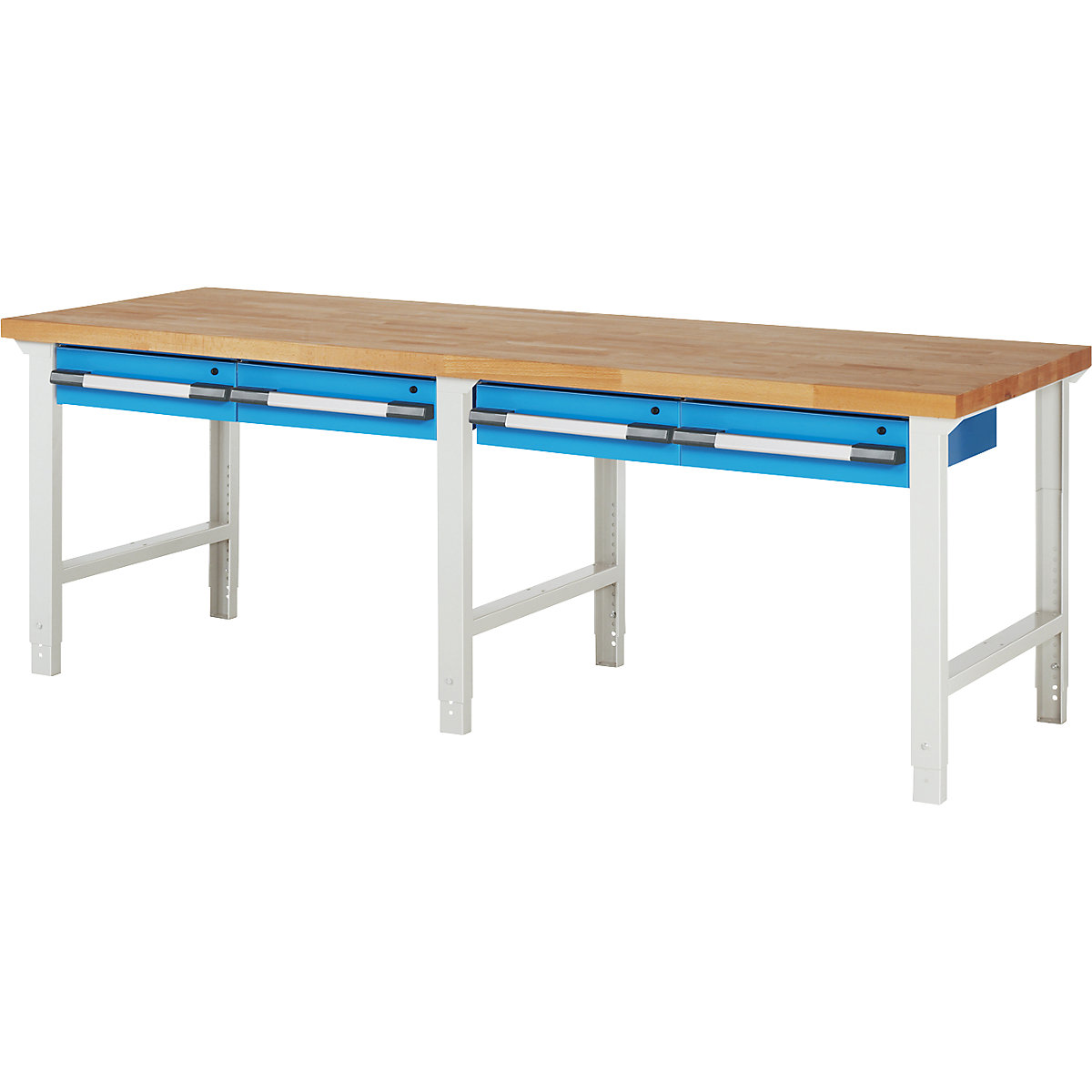 Banc de lucru, sistem modular Serie 7000 – eurokraft pro, 4 sertare suspendate, lăț. x ad. 2500 x 900 mm-0
