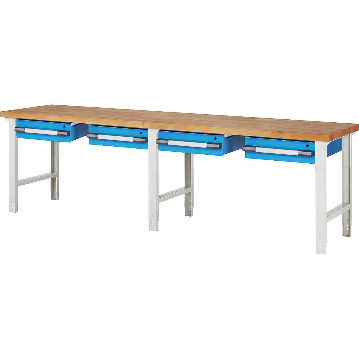 Banc de lucru, sistem modular Serie 7000 – eurokraft pro, 4 sertare suspendate, lăț. x ad. 3000 x 700 mm-0