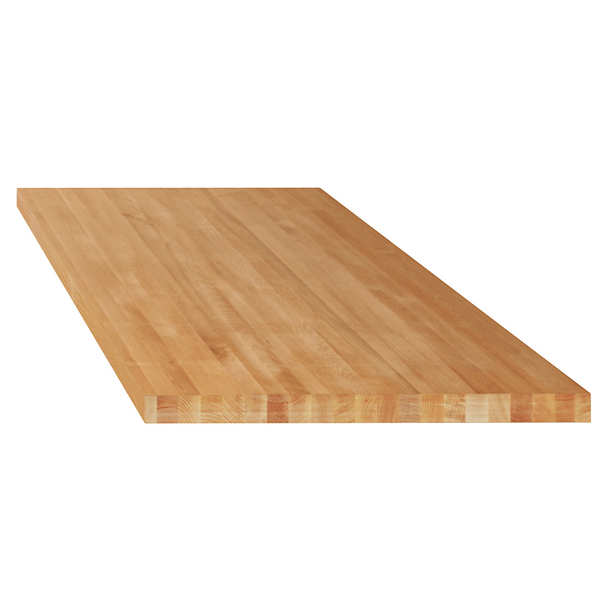 Blat de lucru pentru bancuri de lucru în sistem modular – LISTA, lemn masiv de fag, lăț. x ad. 2000 x 750 mm, grosime 40 mm-0