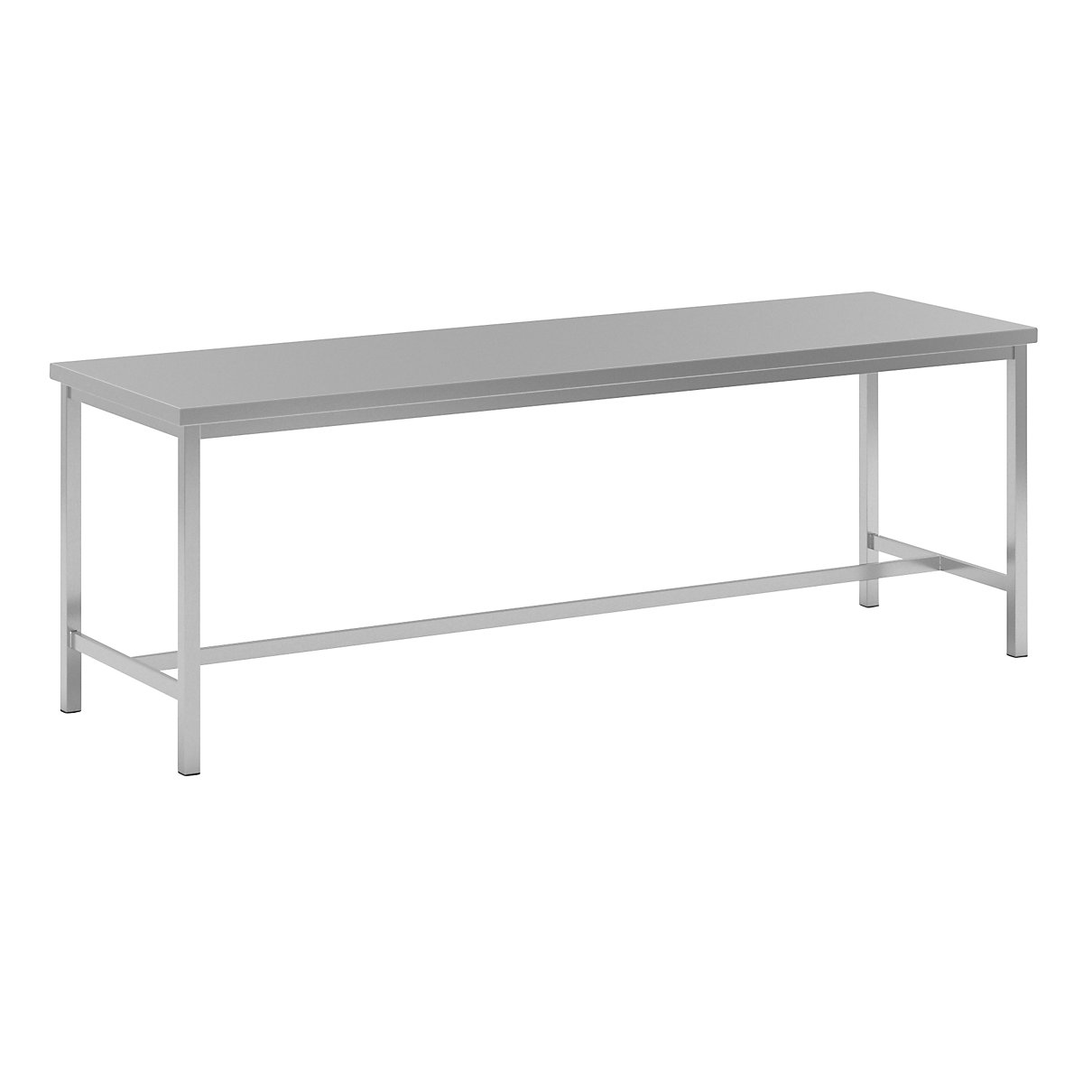 Masă de lucru din inox – eurokraft basic, 1 contrafișă mediană, lățime 2400 mm-0