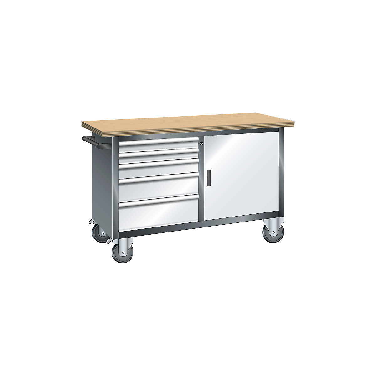 Banc de lucru compact, mobil – LISTA