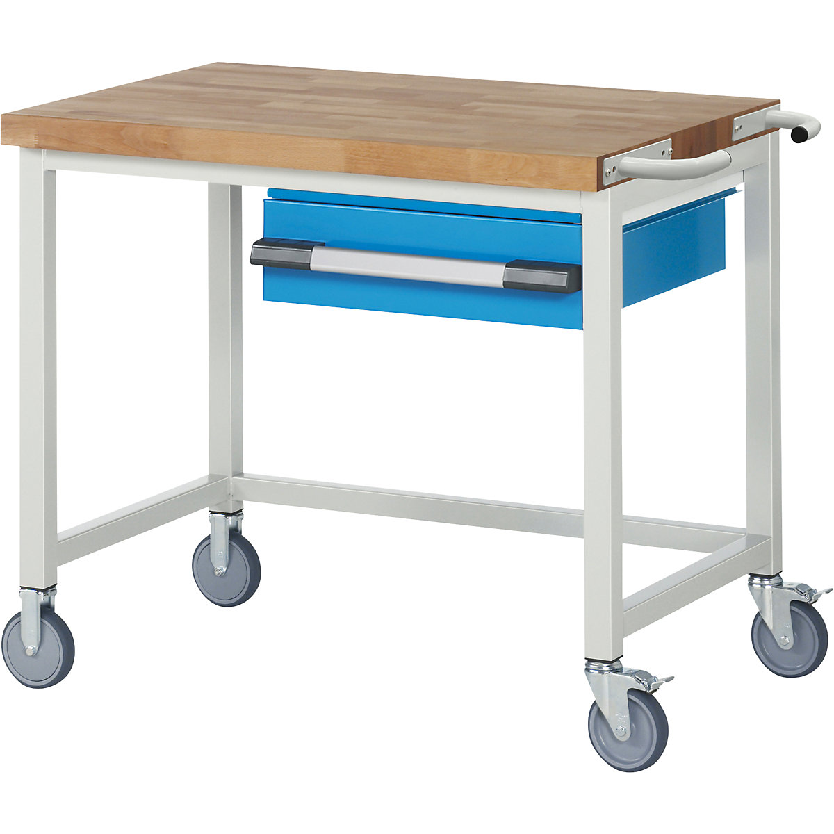Banc de lucru mobil serie 8000, cu cadru – eurokraft pro, 1 sertar suspendat, lăț. x ad. 1000 x 700 mm-0