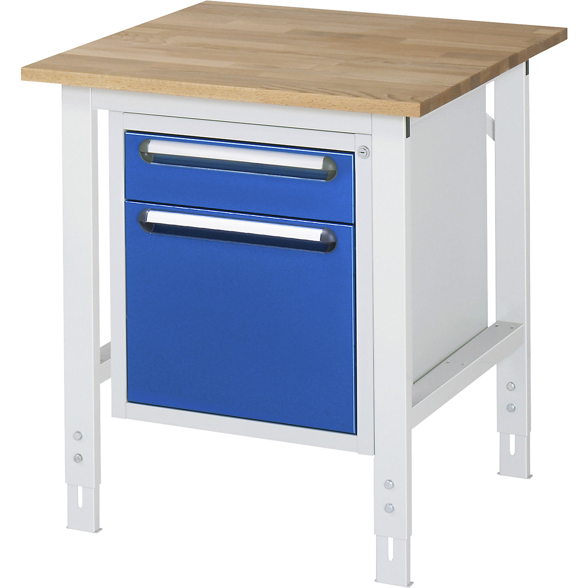 Masă de lucru cu dulap cu sertare, casetieră cu cadru, cu 2 sertare 1 x 120, 1 x 360 mm, lăț. x ad. 750 x 800 mm, blat F, grosime 25 mm-0