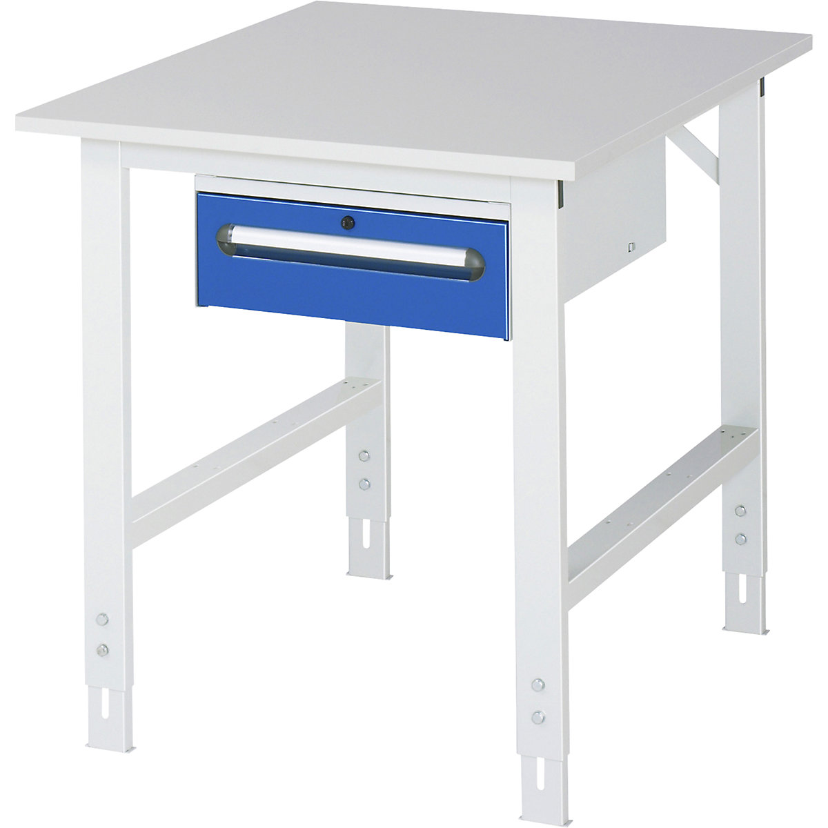 Masă de lucru cu dulap cu sertare, casetieră cu cadru, cu 1 sertar 150 mm, lăț. x ad. 750 x 1000 mm, blat M, grosime 22 mm-0