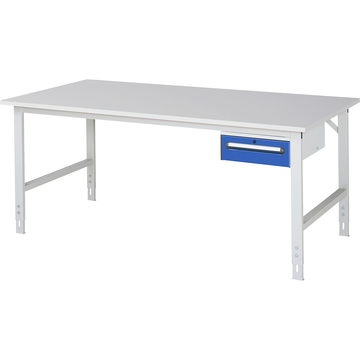 Masă de lucru cu dulap cu sertare, casetieră cu cadru, cu 1 sertar 150 mm, lăț. x ad. 2000 x 1000 mm, blat M, grosime 22 mm-0