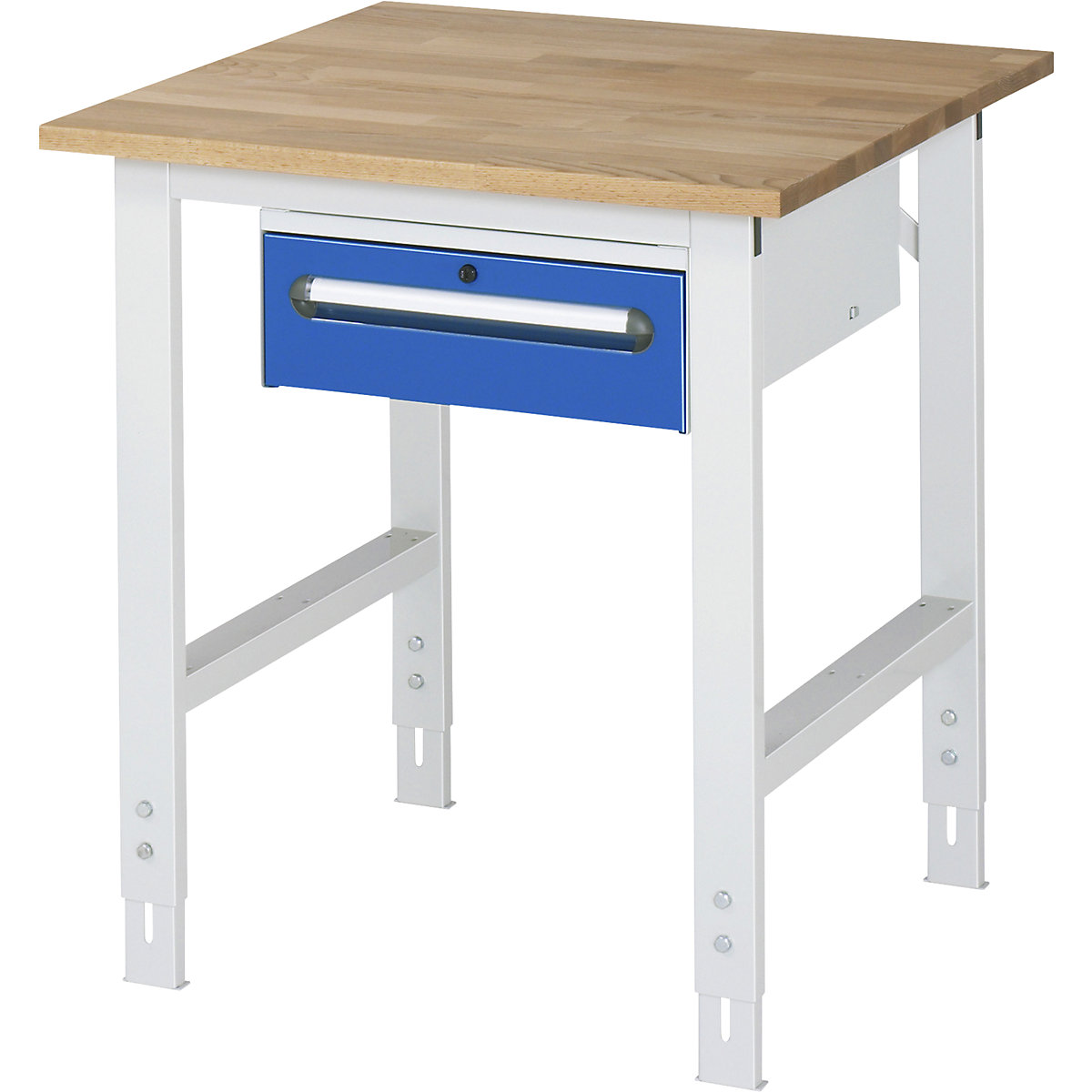 Masă de lucru cu dulap cu sertare, casetieră cu cadru, cu 1 sertar 150 mm, lăț. x ad. 750 x 800 mm, blat F, grosime 25 mm-0