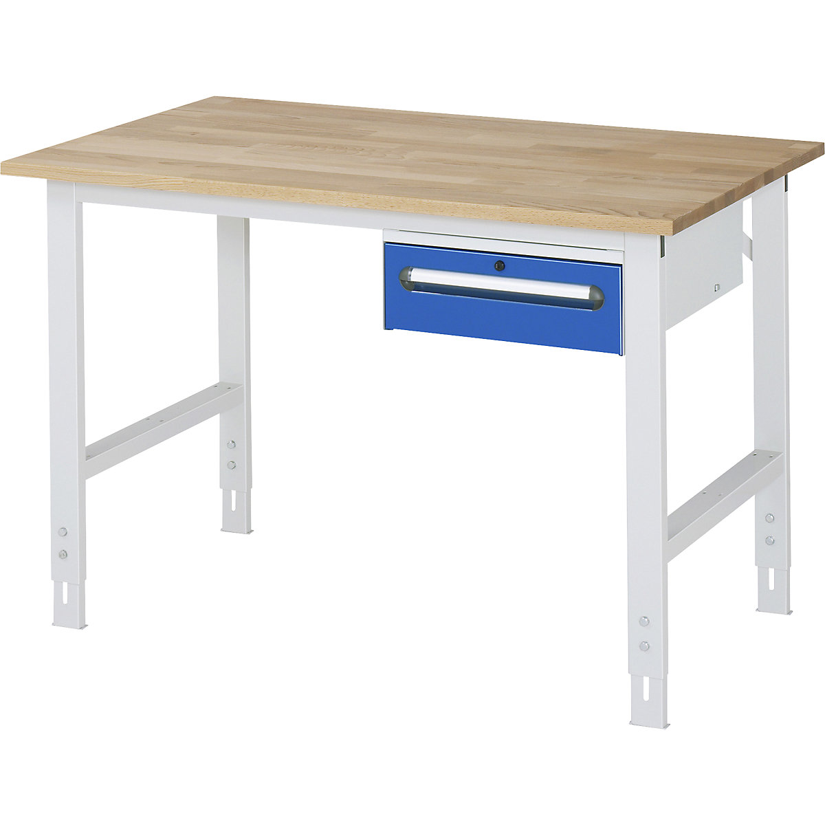 Masă de lucru cu dulap cu sertare, casetieră cu cadru, cu 1 sertar 150 mm, lăț. x ad. 1250 x 800 mm, blat F, grosime 25 mm-0