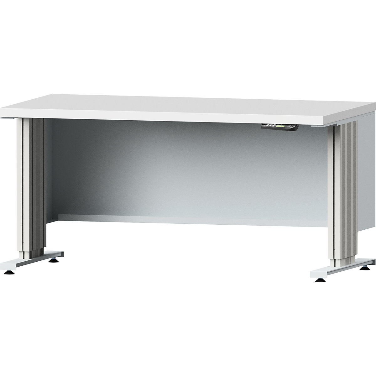 Banc de lucru reglabil electric pe înălțime – ANKE, adâncime blat 800 mm, blat cu strat din plastic, lățime 1500 mm-0