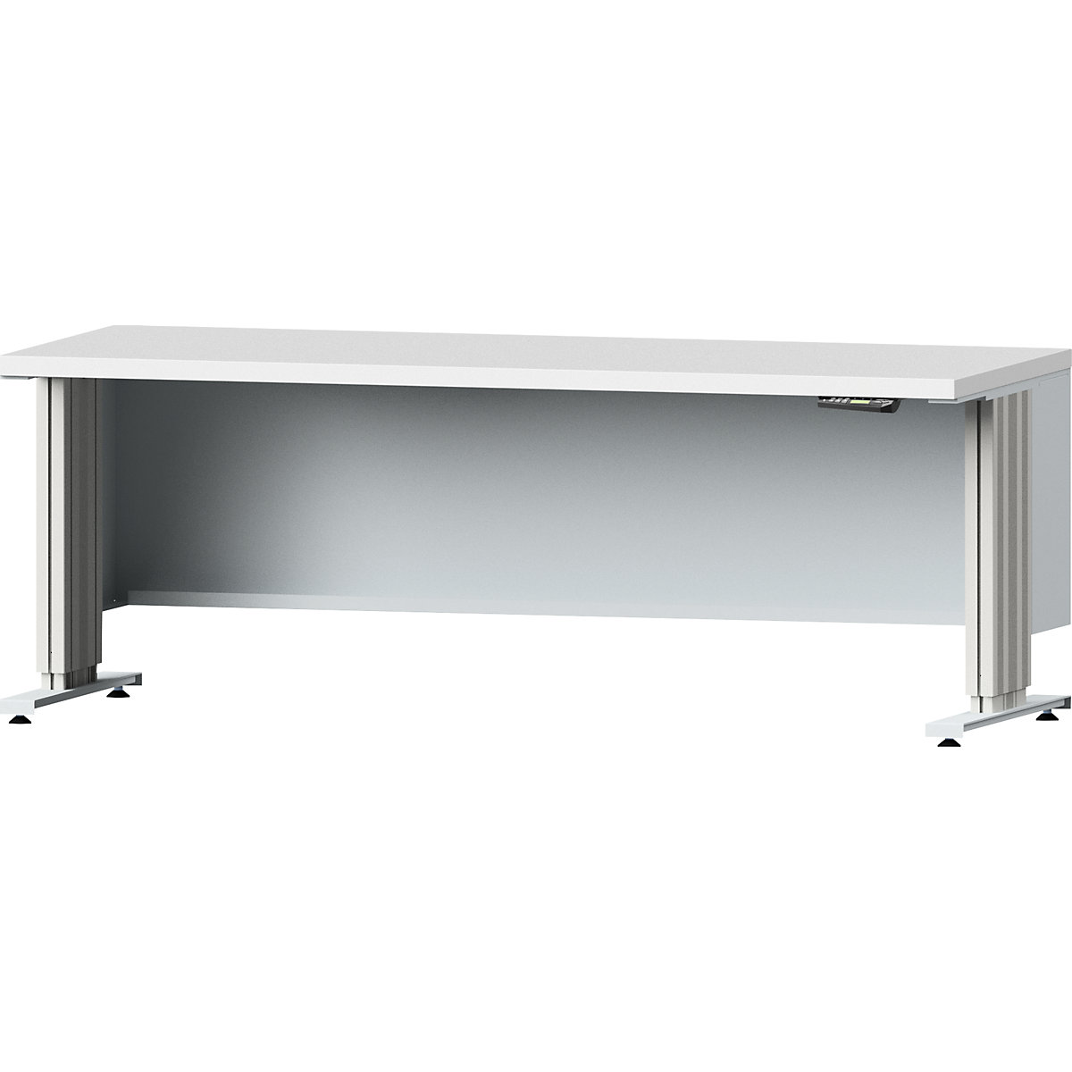 Banc de lucru reglabil electric pe înălțime – ANKE, adâncime blat 800 mm, blat cu strat din plastic, lățime 2000 mm-0