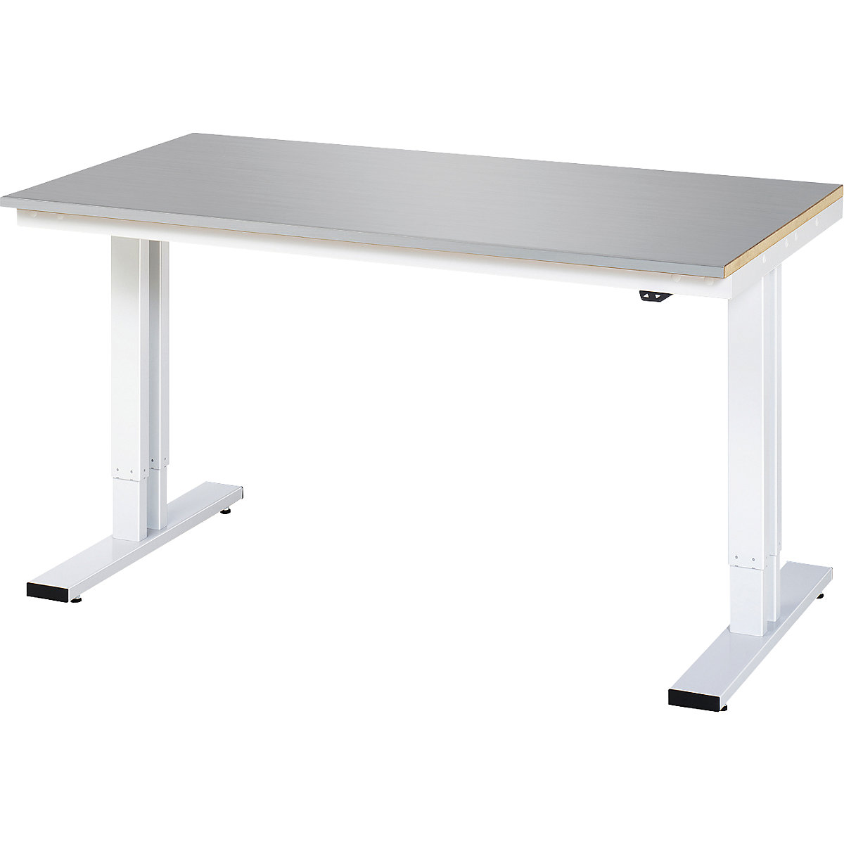 Masă de lucru reglabilă electric pe înălțime – capacitate portantă 300 kg – RAU, înălțime 720 – 1120 mm, blat din inox, lăț. x ad. 1500 x 800 mm-0