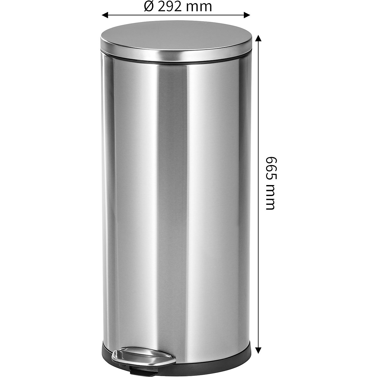 Pedaalafvalemmer van roestvast staal, rond – EKO (Productafbeelding 4)-3