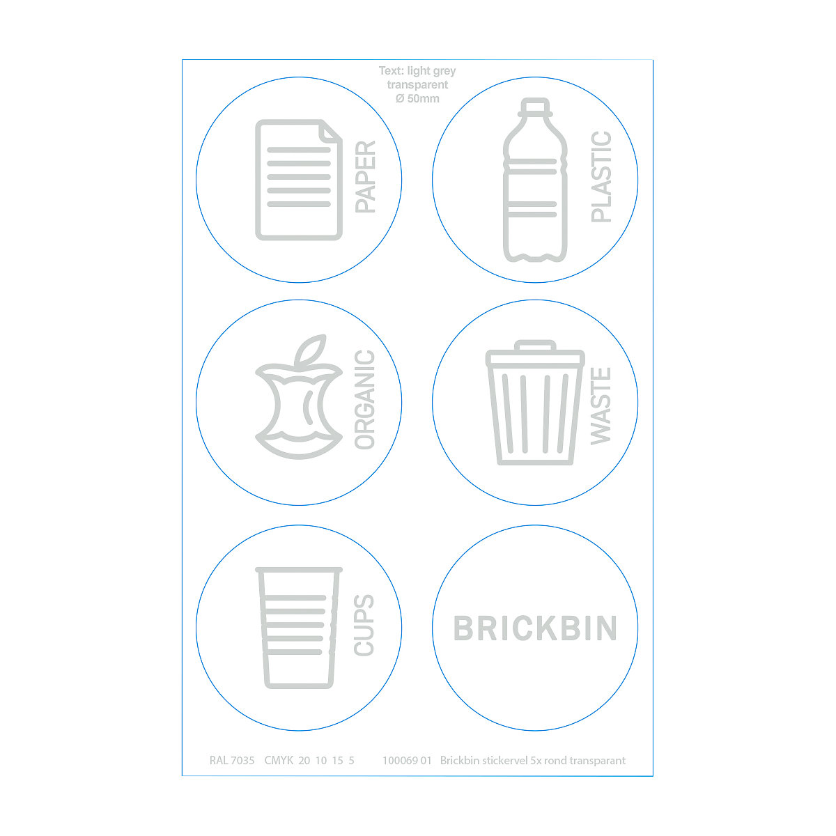 Afvalbak voor kringloopmateriaal BrickBin met deksel (Productafbeelding 4)-3