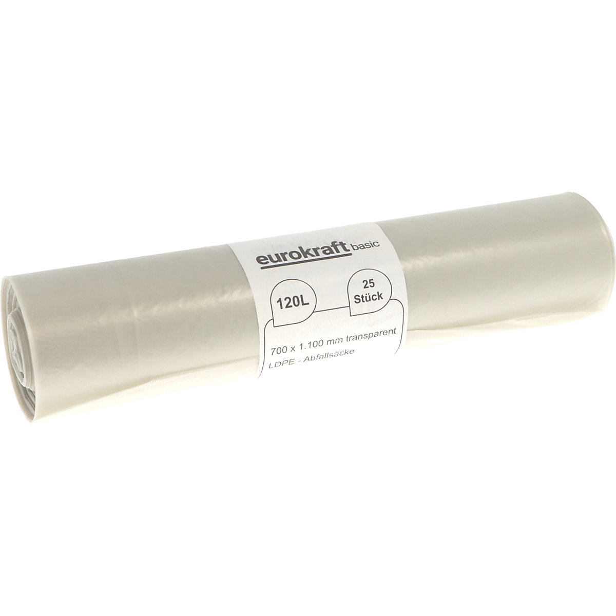 Afvalzakken, 100% PCR LDPE, 120 l – eurokraft basic