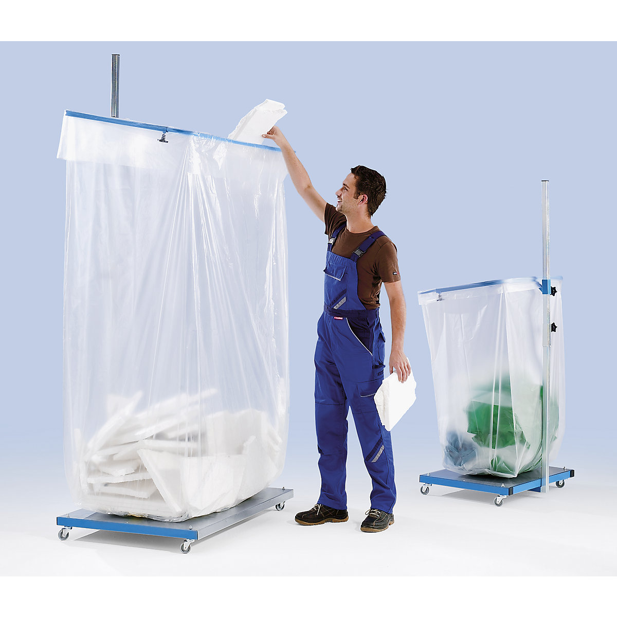 Afvalbak voor grote volumes aan kringloopmateriaal, staal – eurokraft pro (Productafbeelding 2)-1