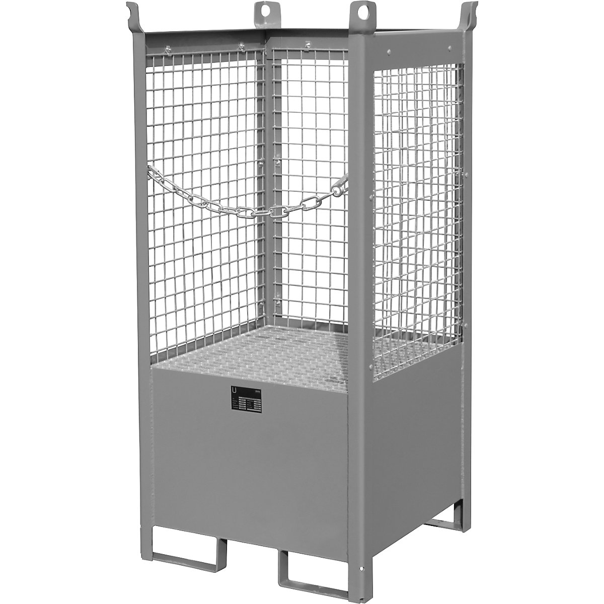 Magazijn- en transportpallet met opvangbak – eurokraft pro