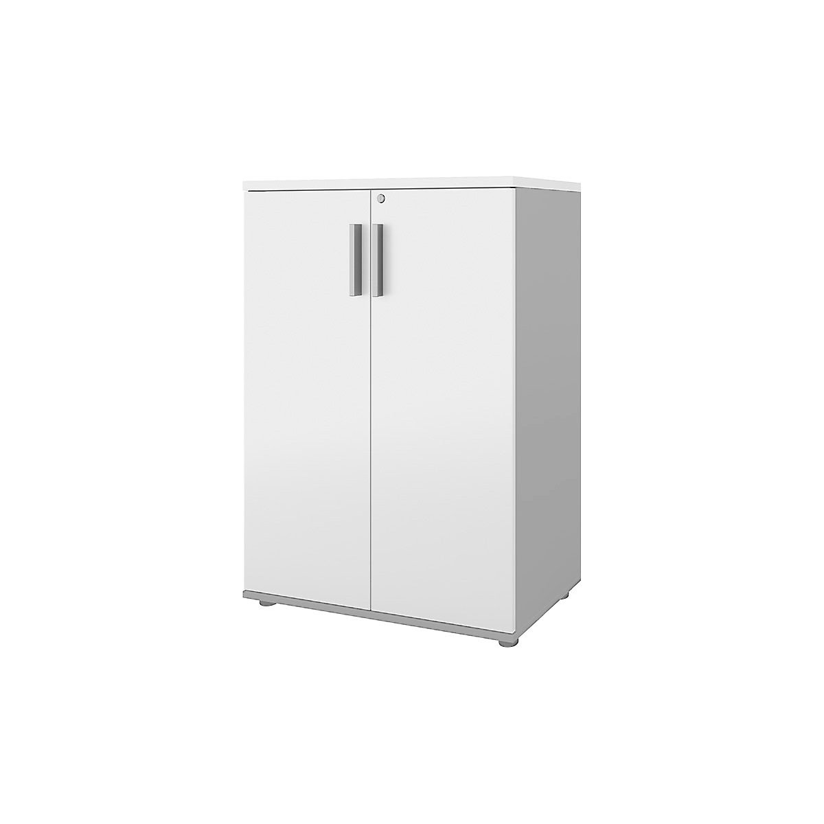 Armário Portland, LxP 800 x 420 mm, A 1138 mm, altura da porta 1060 mm, cinzento claro/branco-0