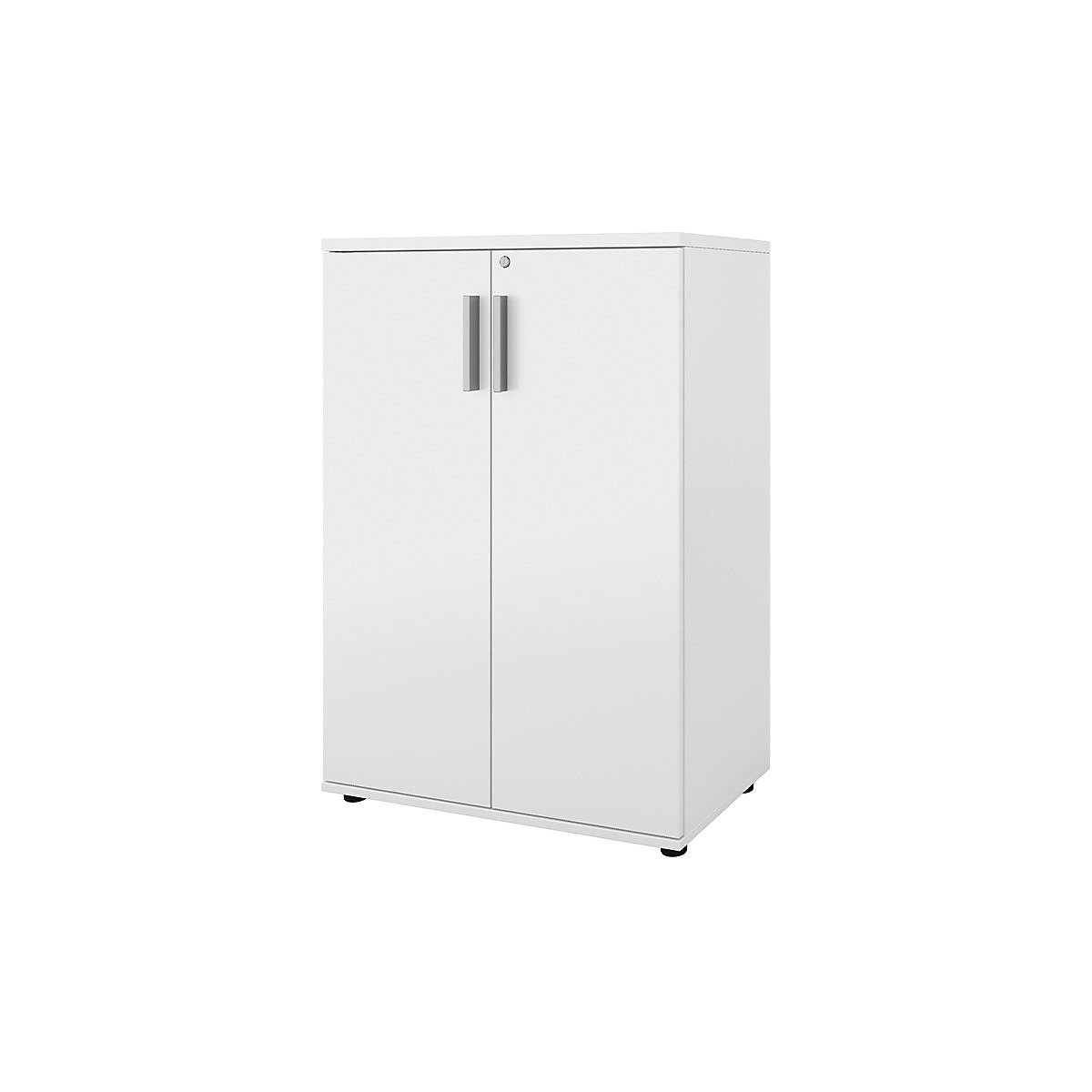 Armário Portland, LxP 800 x 420 mm, A 1138 mm, altura da porta 1060 mm, branco escovado-0