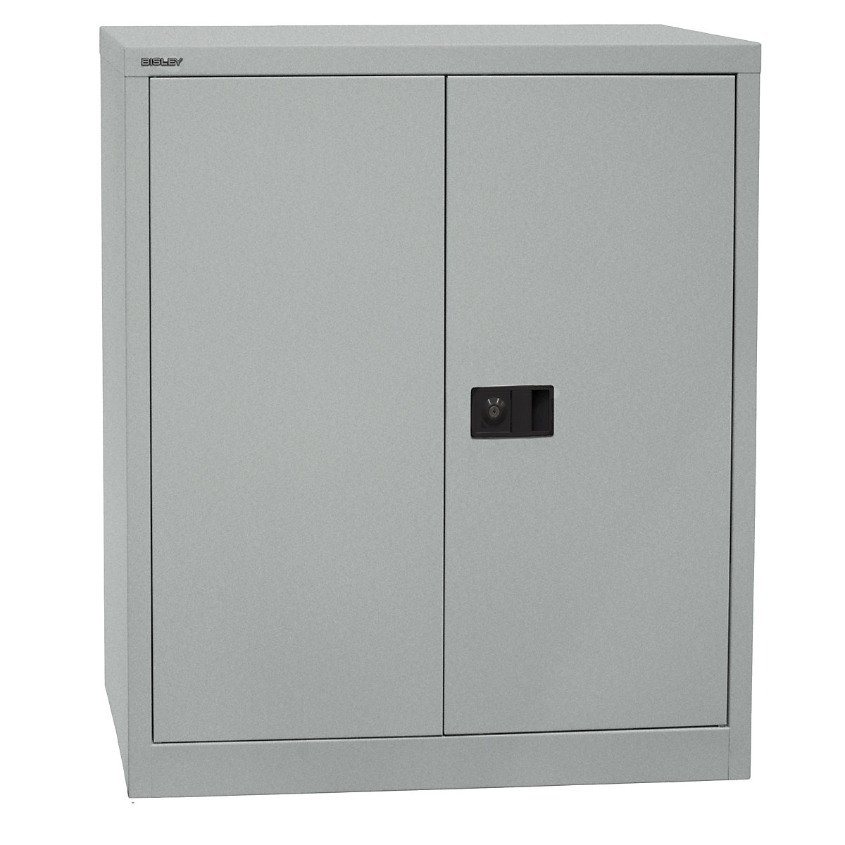 Armário com portas de batente UNIVERSAL – BISLEY, AxLxP 1000 x 914 x 400 mm, 1 prateleira, 2 alturas de pastas, prateado-0