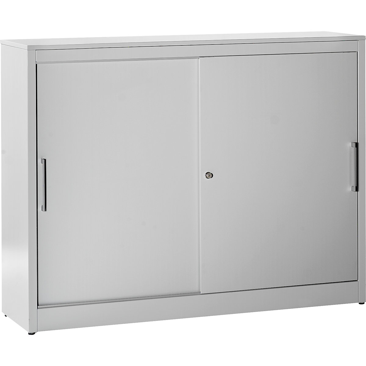 Armário com portas de correr – mauser, sideboard, 4 prateleiras, separador central, AxLxP 1240 x 1600 x 420 mm, cinzento claro-0