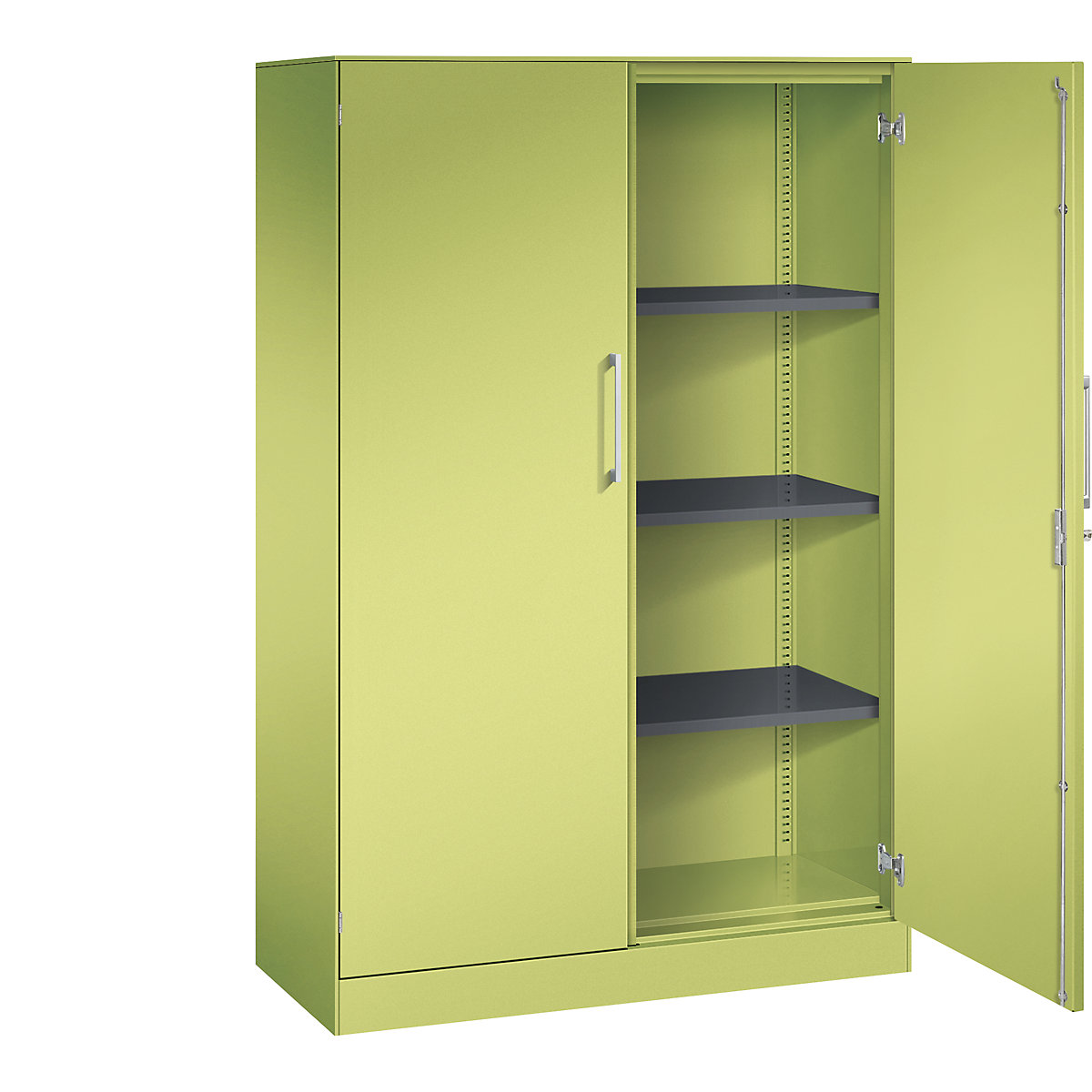 Armário de portas de batente ASISTO, altura 1617 mm – C+P, largura 1000 mm, 3 prateleiras, verde viridian/verde viridian-0