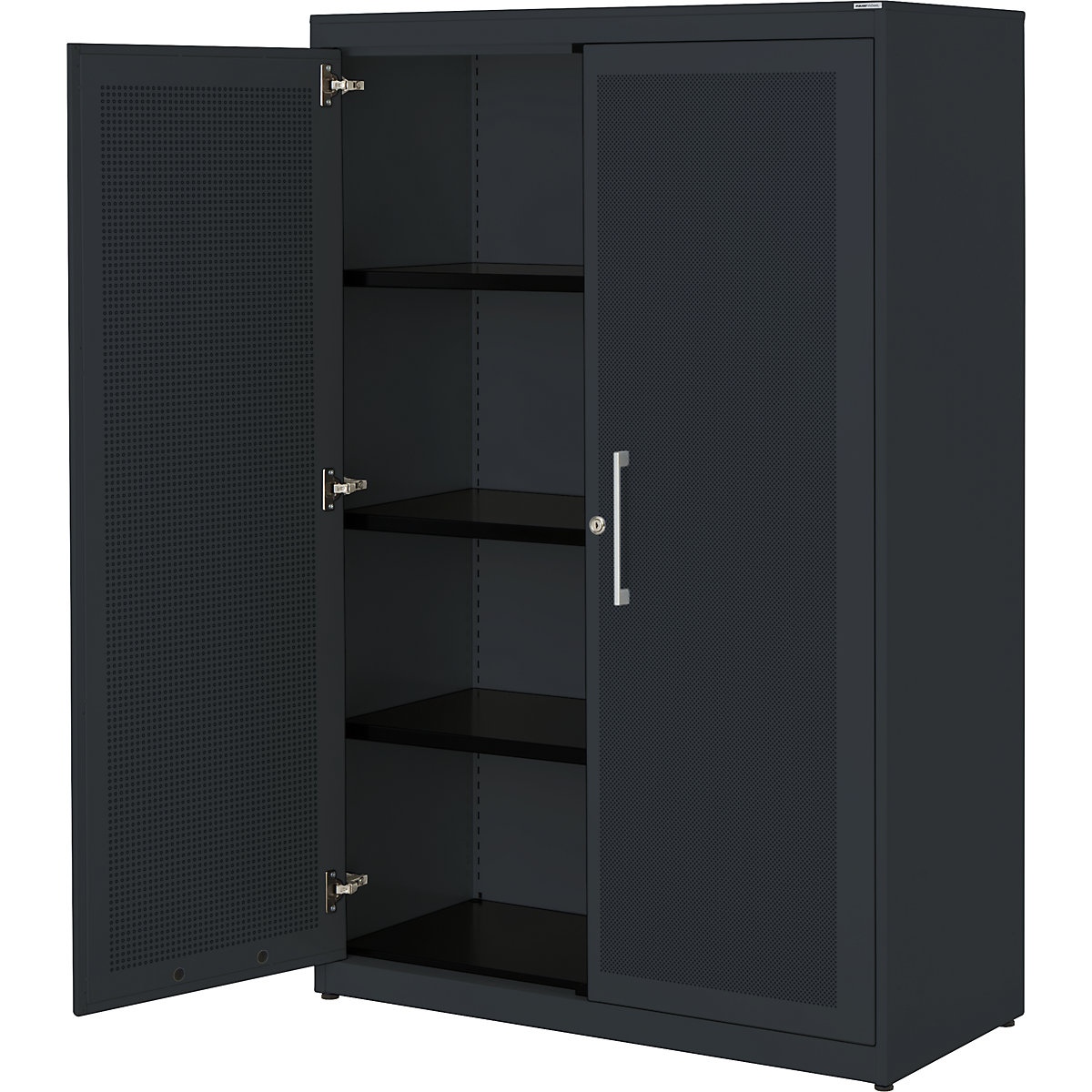Armário de portas de batente, silencioso – mauser, AxLxP 1516 x 1000 x 432 mm, 3 prateleiras, cinzento antracite/cinzento antracite-0