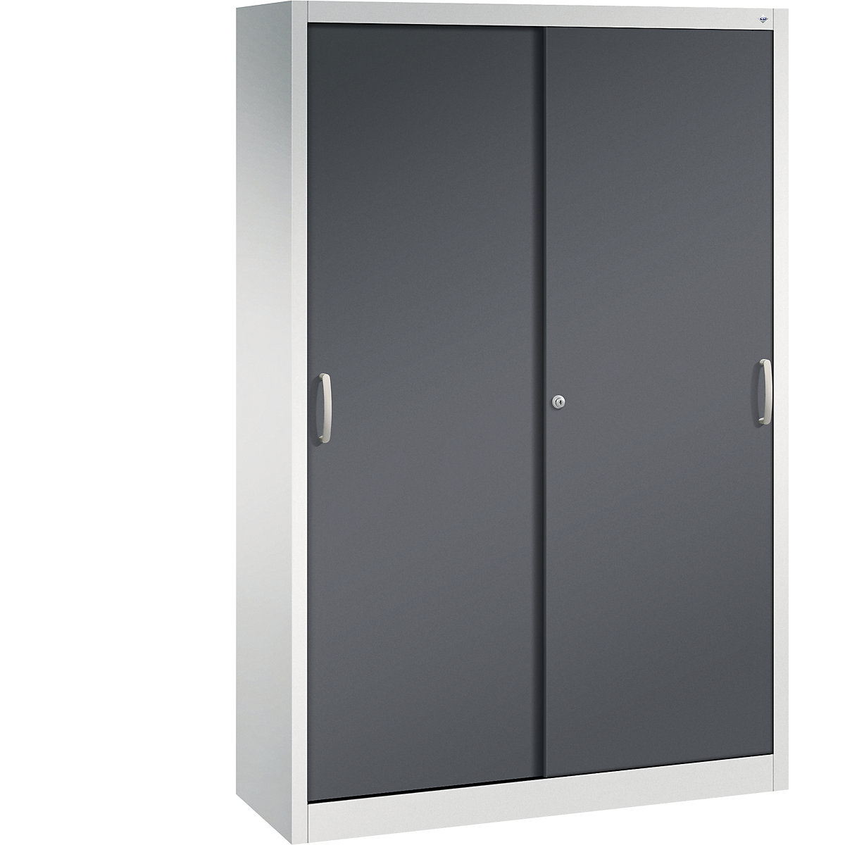 Armário de portas de correr ACURADO – C+P, 4 prateleiras, AxLxP 1950 x 1200 x 400 mm, cinzento claro/preto acinzentado-0