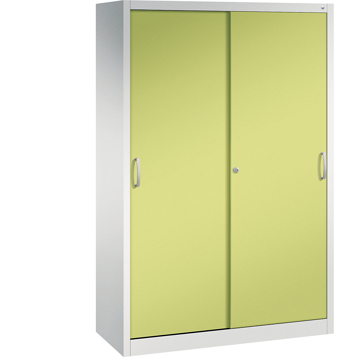 Armário de portas de correr ACURADO – C+P, 4 prateleiras, AxLxP 1950 x 1200 x 500 mm, cinzento claro/verde viridian-0