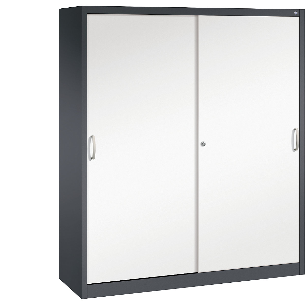 Armário de portas de correr ACURADO – C+P, 12 barras pendulares, AxLxP 1950 x 1600 x 500 mm, preto acinzentado/branco trânsito-0