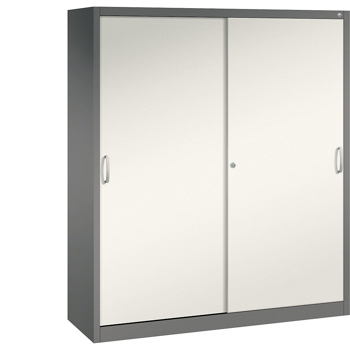 Armário de portas de correr ACURADO – C+P, 12 barras pendulares, AxLxP 1950 x 1600 x 500 mm, cinzento vulcânico/branco pérola-0