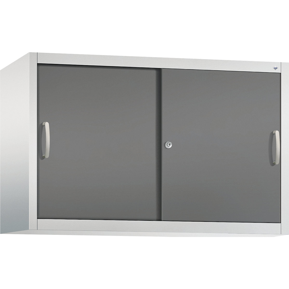 Armário de sobrepor ACURADO com portas de correr – C+P, 1 prateleira, AxLxP 790 x 1200 x 400 mm, cinzento claro/cinzento vulcânico-0
