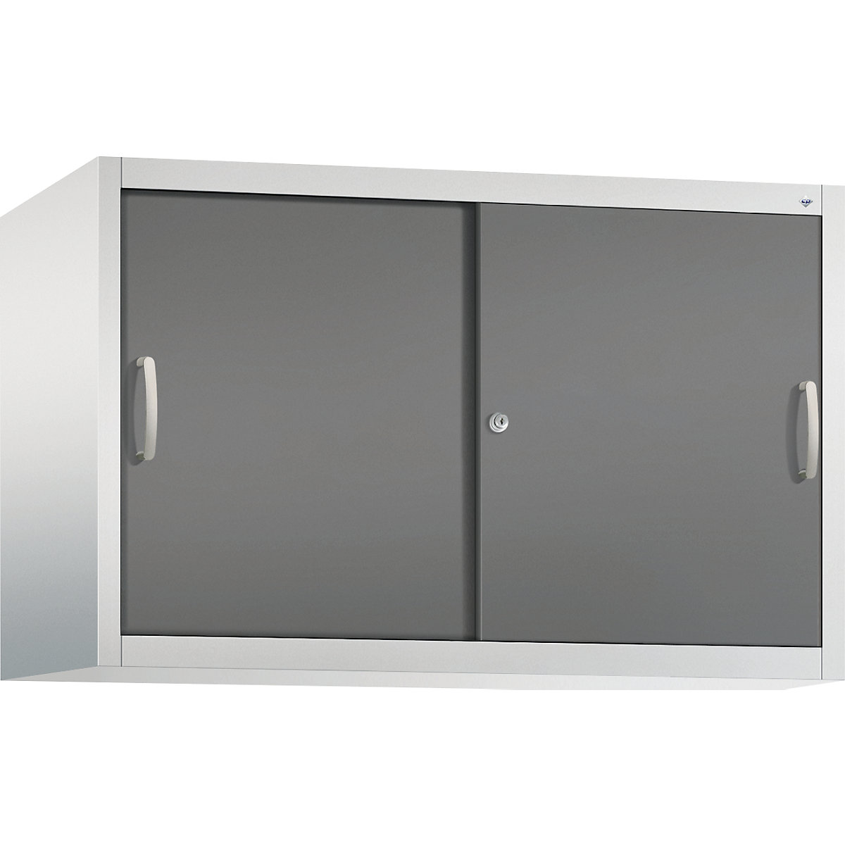 Armário de sobrepor ACURADO com portas de correr – C+P, 1 prateleira, AxLxP 790 x 1200 x 500 mm, cinzento claro/cinzento vulcânico-0