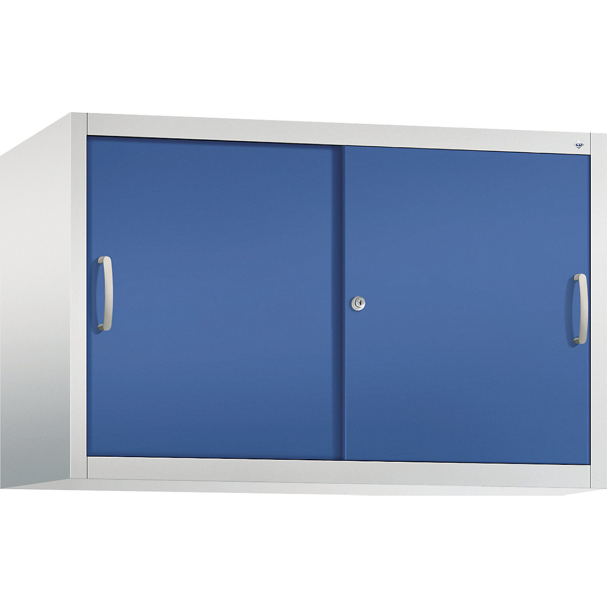 Armário de sobrepor ACURADO com portas de correr – C+P, 1 prateleira, AxLxP 790 x 1200 x 500 mm, cinzento claro/azul genciana-0