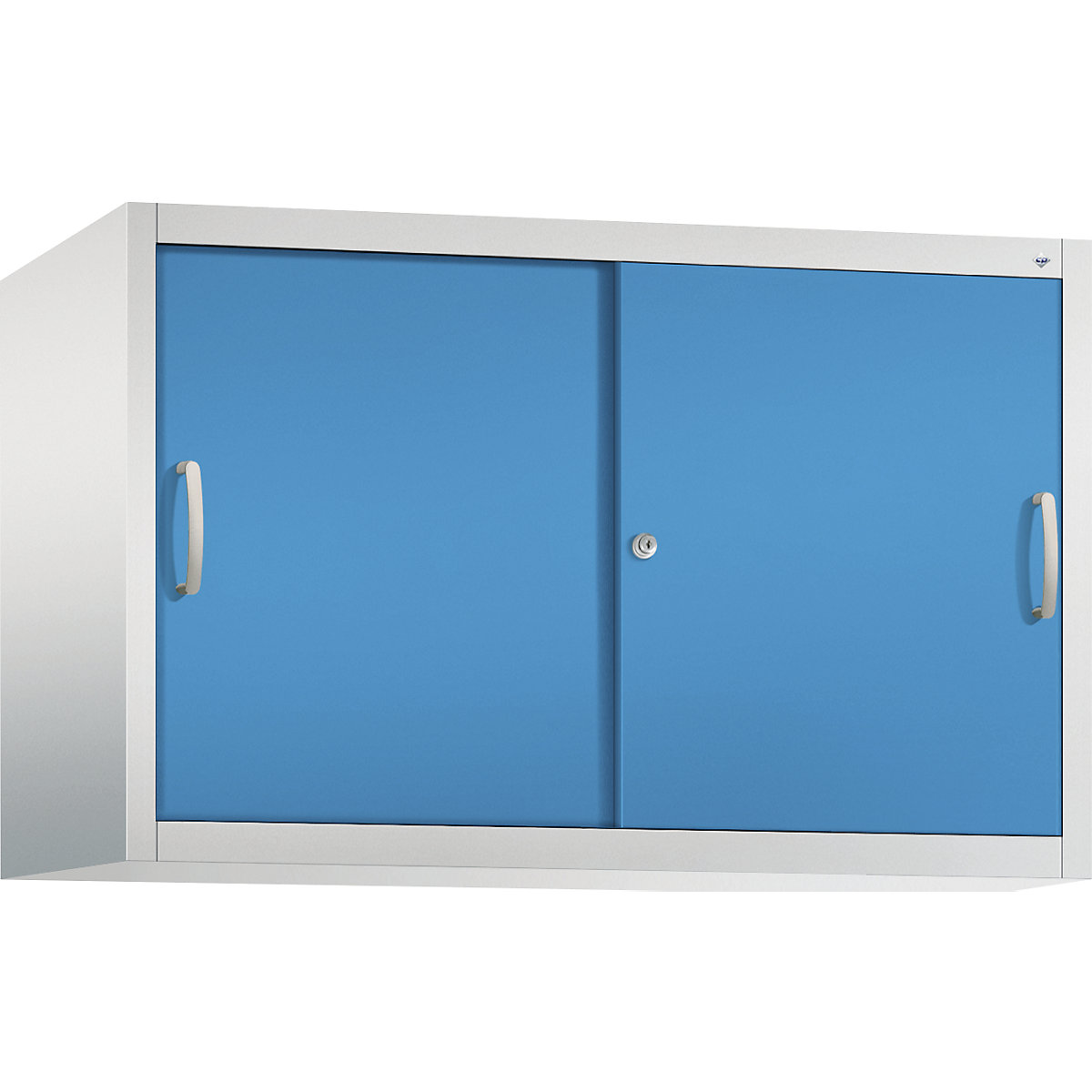 Armário de sobrepor ACURADO com portas de correr – C+P, 1 prateleira, AxLxP 790 x 1200 x 500 mm, cinzento claro/azul claro-0
