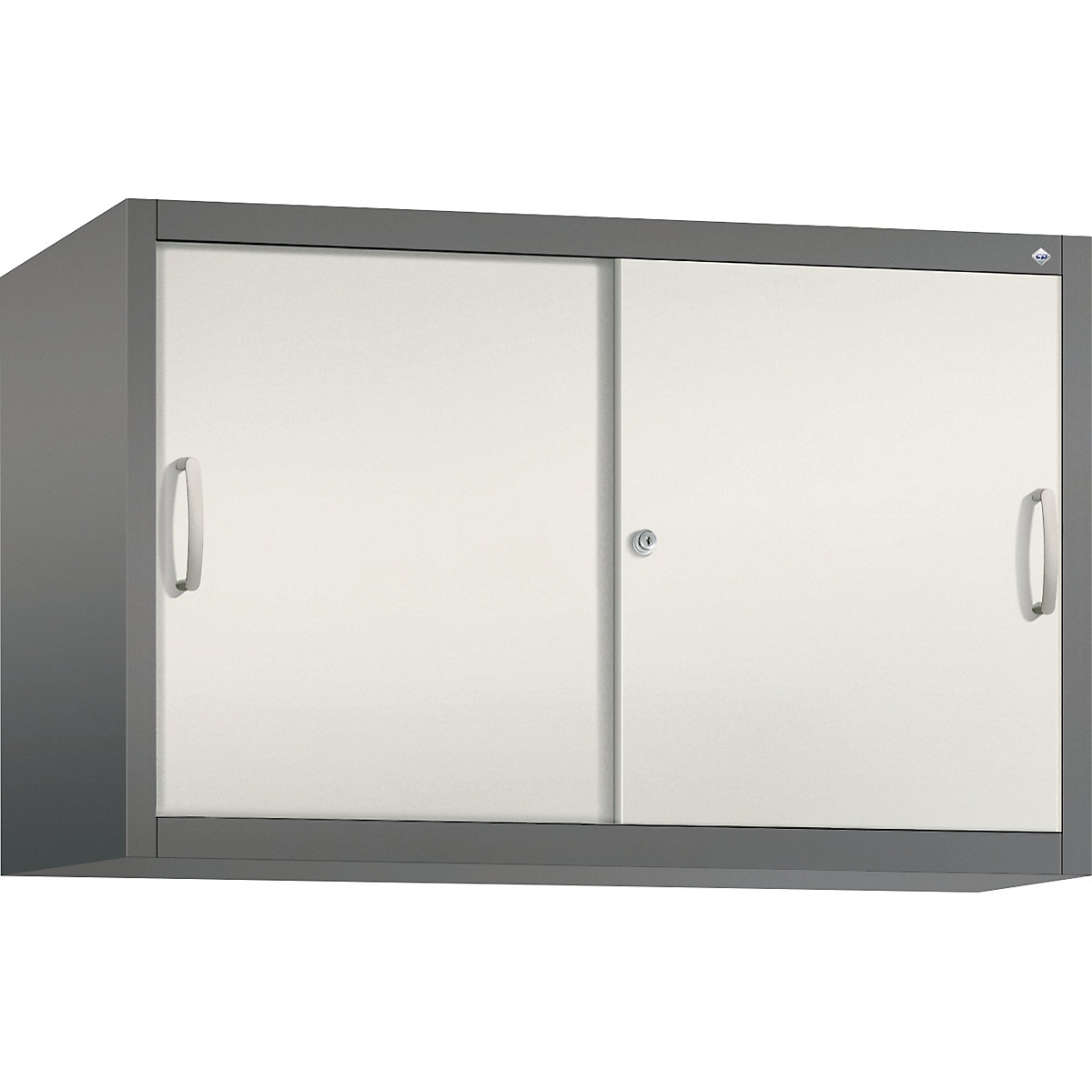 Armário de sobrepor ACURADO com portas de correr – C+P, 1 prateleira, AxLxP 790 x 1200 x 500 mm, cinzento vulcânico/branco pérola-0