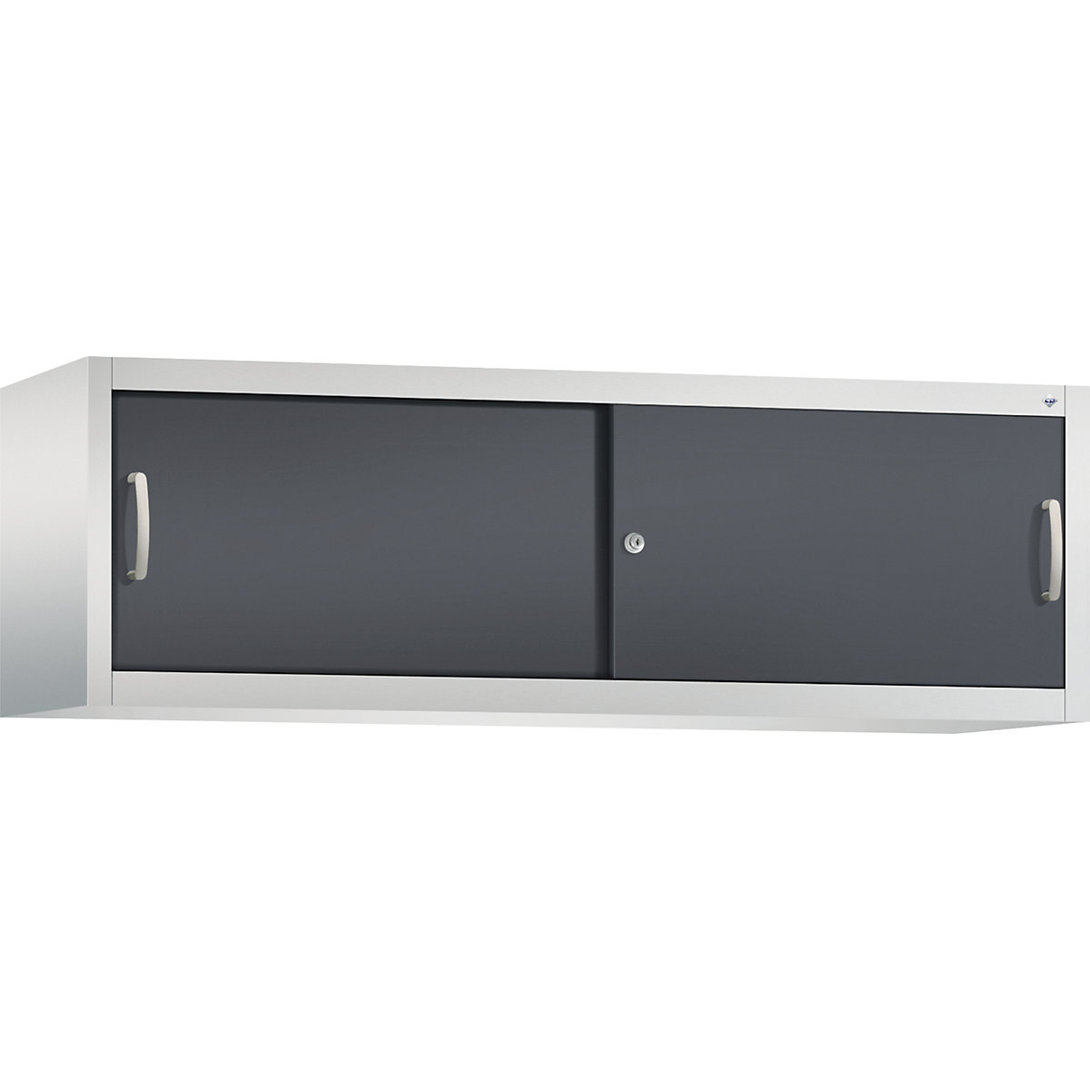 Armário de sobrepor ACURADO com portas de correr – C+P, AxLxP 500 x 1600 x 400 mm, cinzento claro/preto acinzentado-0