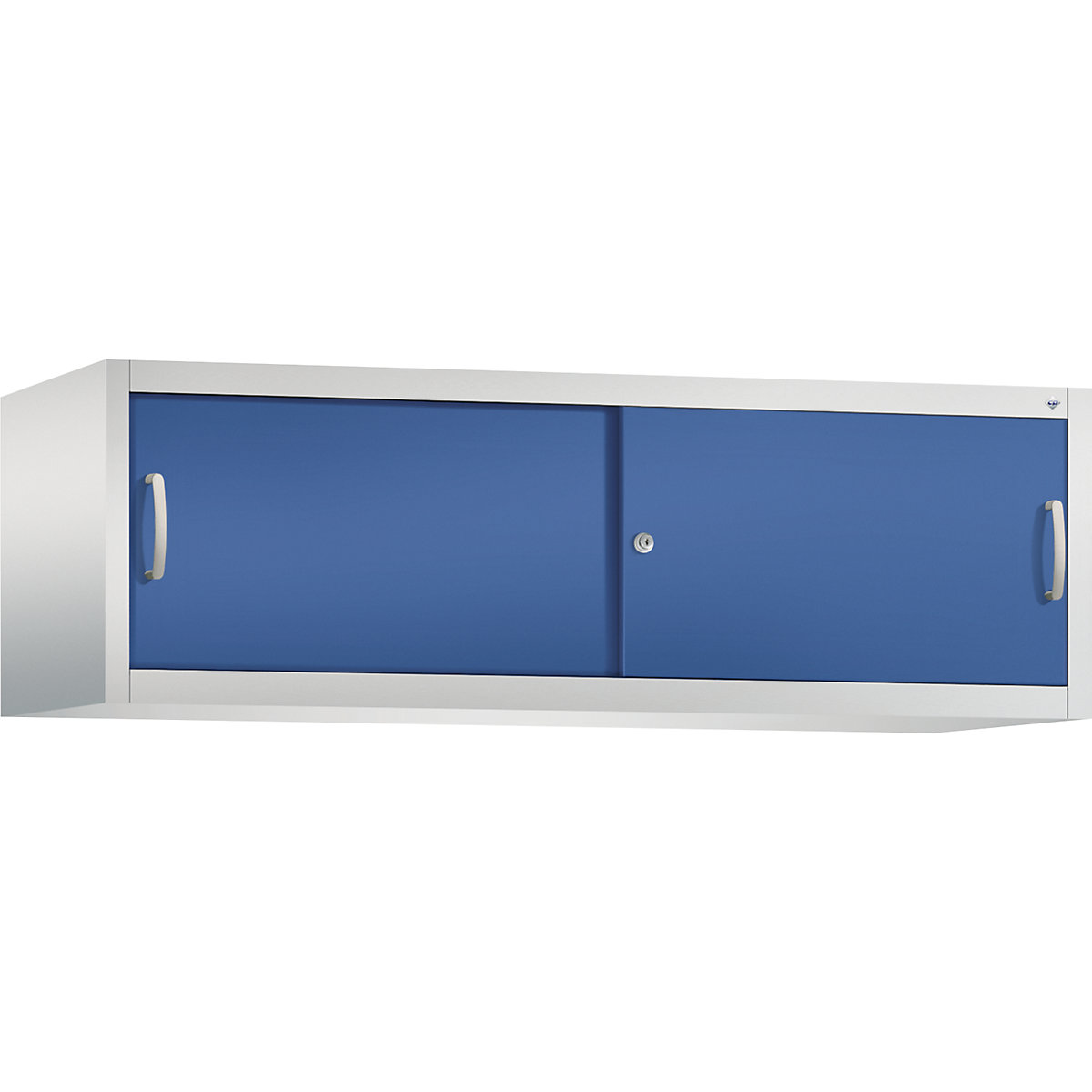 Armário de sobrepor ACURADO com portas de correr – C+P, AxLxP 500 x 1600 x 500 mm, cinzento claro/azul genciana-0