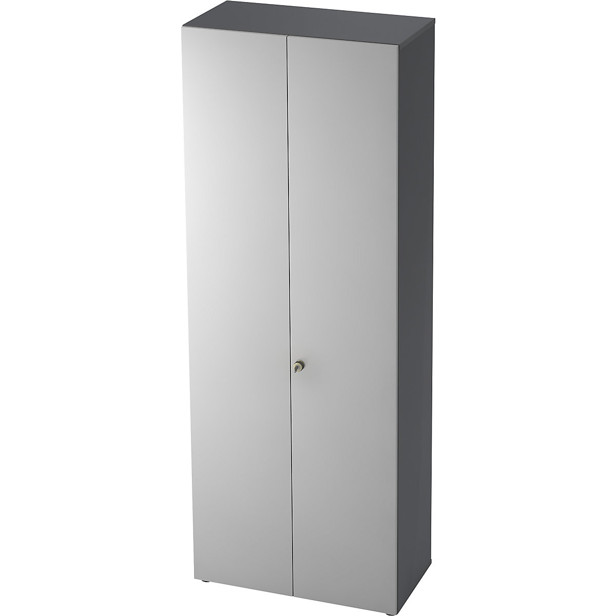 Armário de vestiário – eurokraft pro, 2 prateleiras, 1 barra para vestuário, grafite/cinzento claro-0
