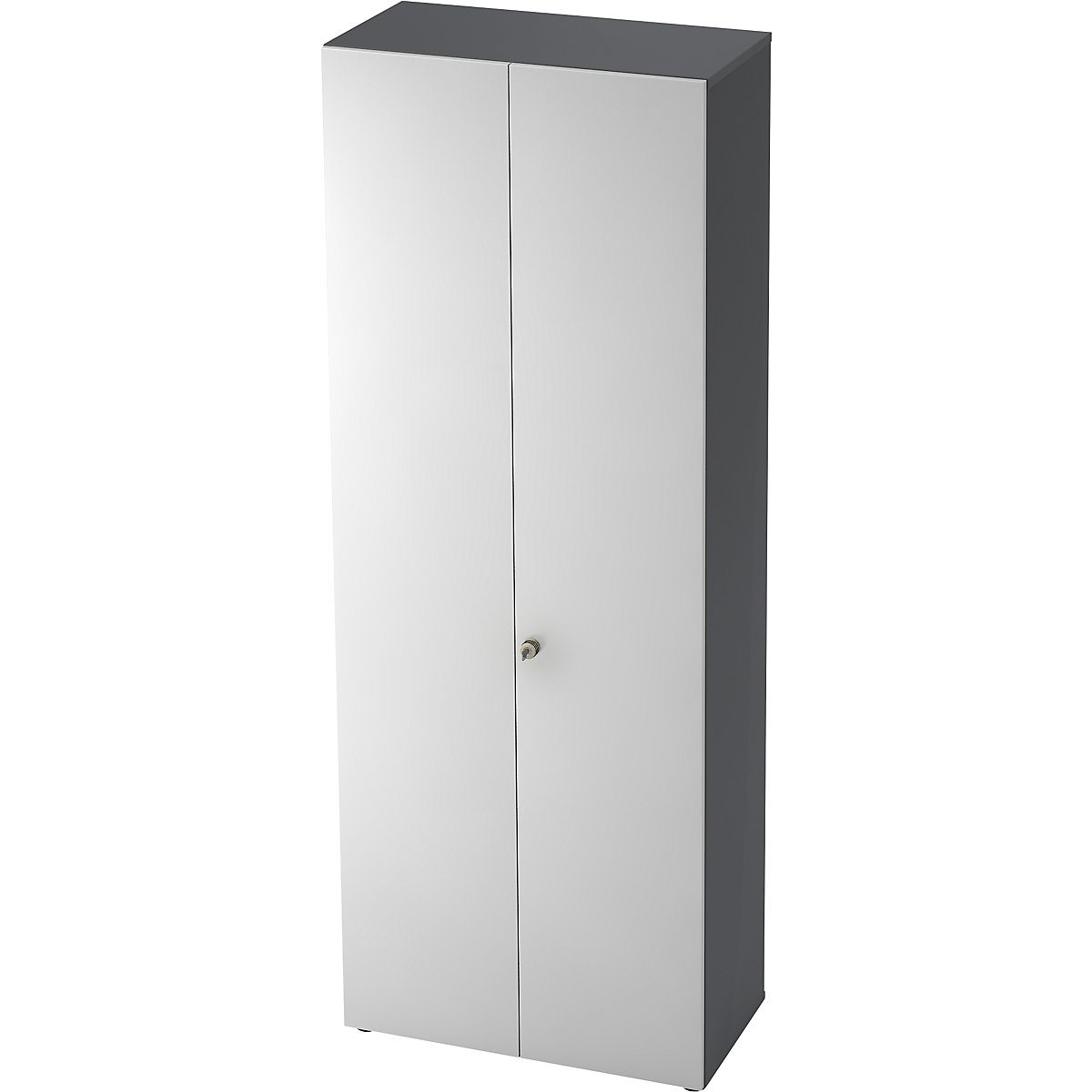 Armário de vestiário – eurokraft pro, 2 prateleiras, 1 barra para vestuário, grafite/branco-0