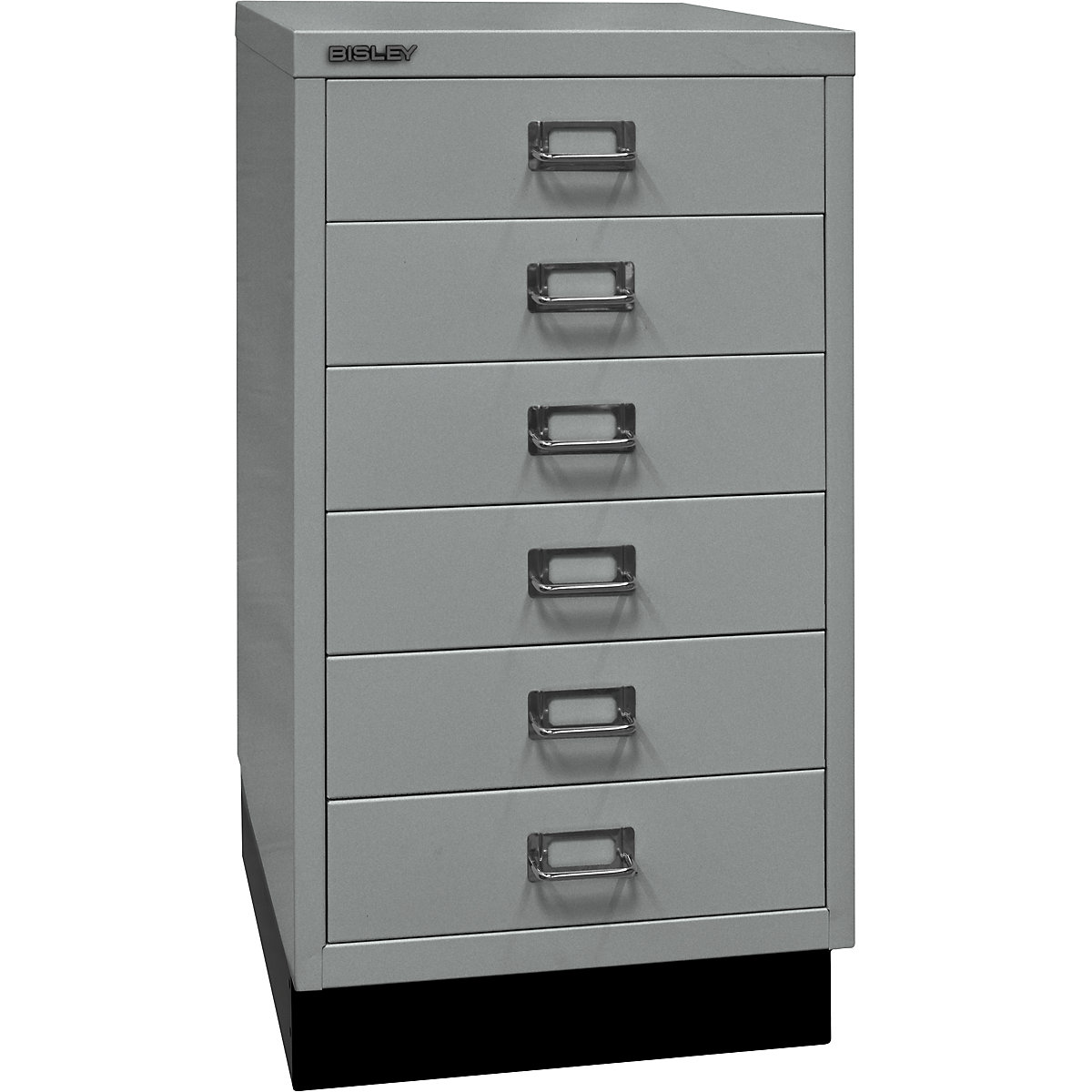 Série 39 MultiDrawer™ – BISLEY, com rodapé, A3, 6 gavetas, prateado, preto-0