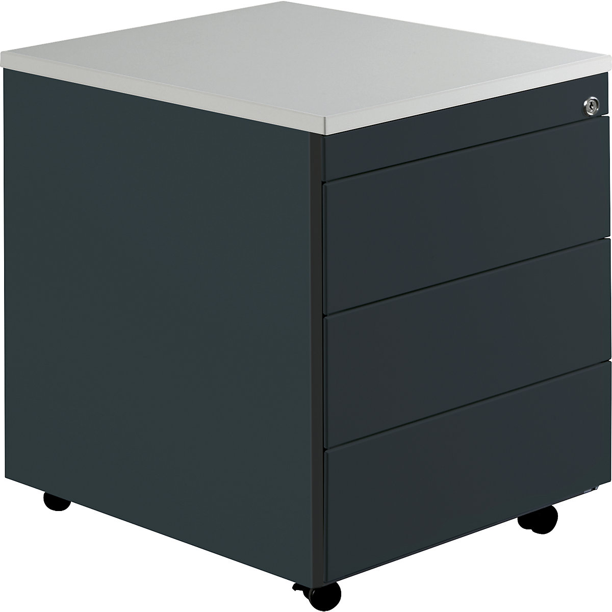 Bloco de gavetas com rodas – mauser, AxP 579 x 600 mm, placa em plástico, 3 gavetas, cinzento antracite / cinzento antracite / cinzento claro-0